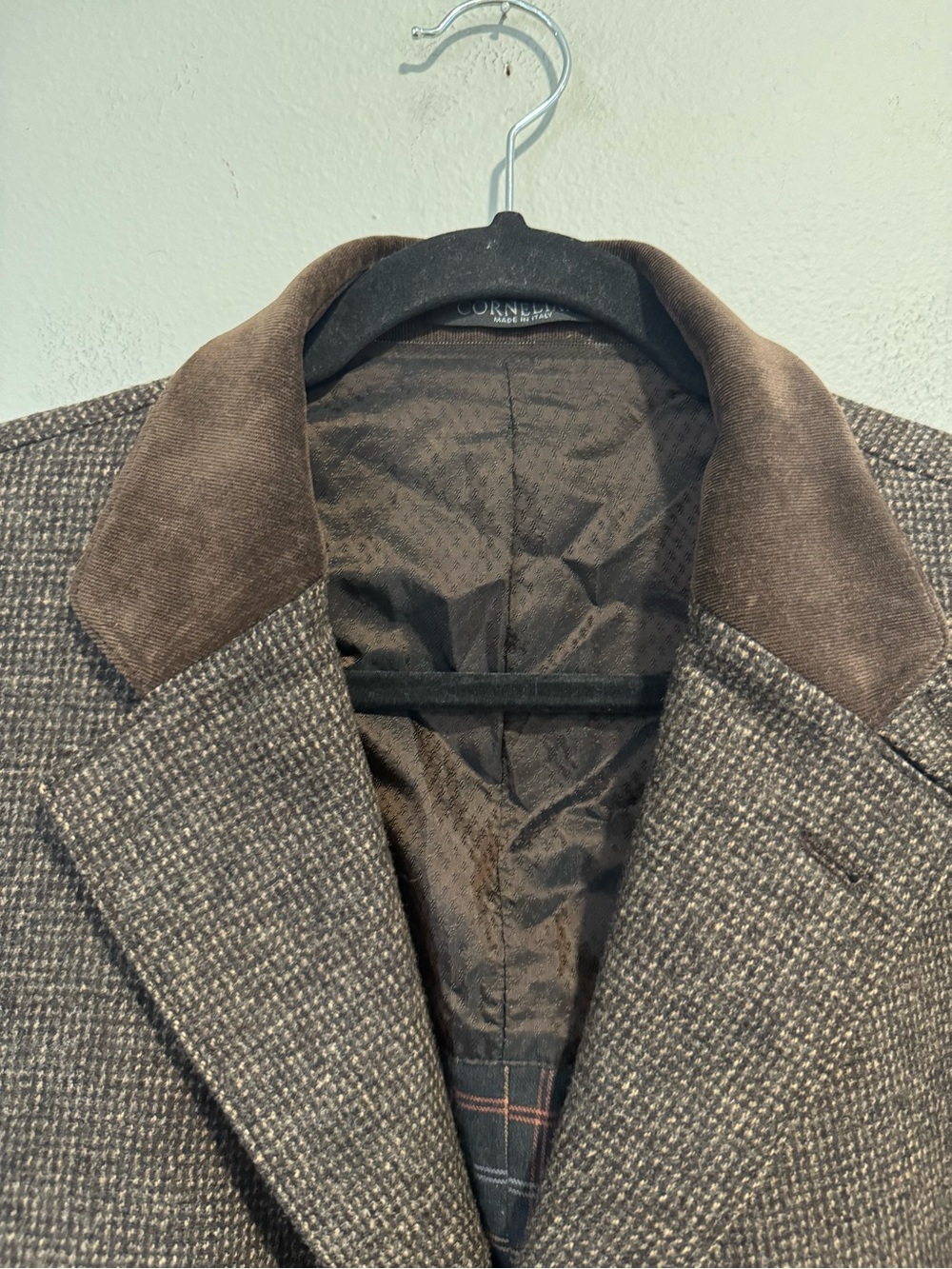Corneliani ID Herringbone Blazer Classic Sport Coat Jacket Patch Elbow 46R - Picture 7 of 16